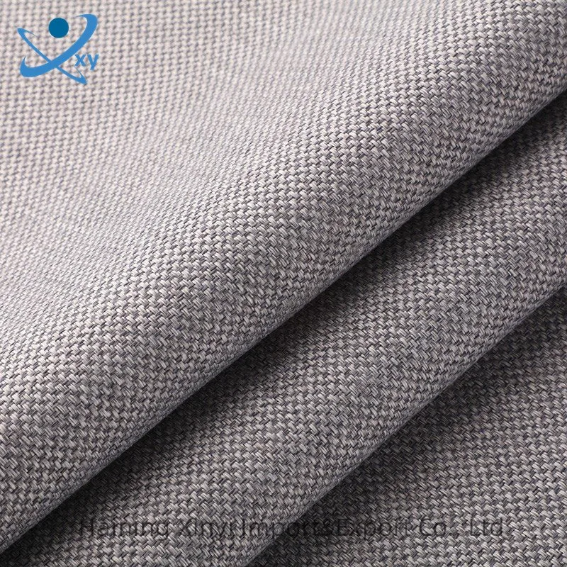 Kostenlose Probe 100% Polyester Leinen Rayon Plain Gefärbte Gewebte Polstervorhang Und Sofakleidung