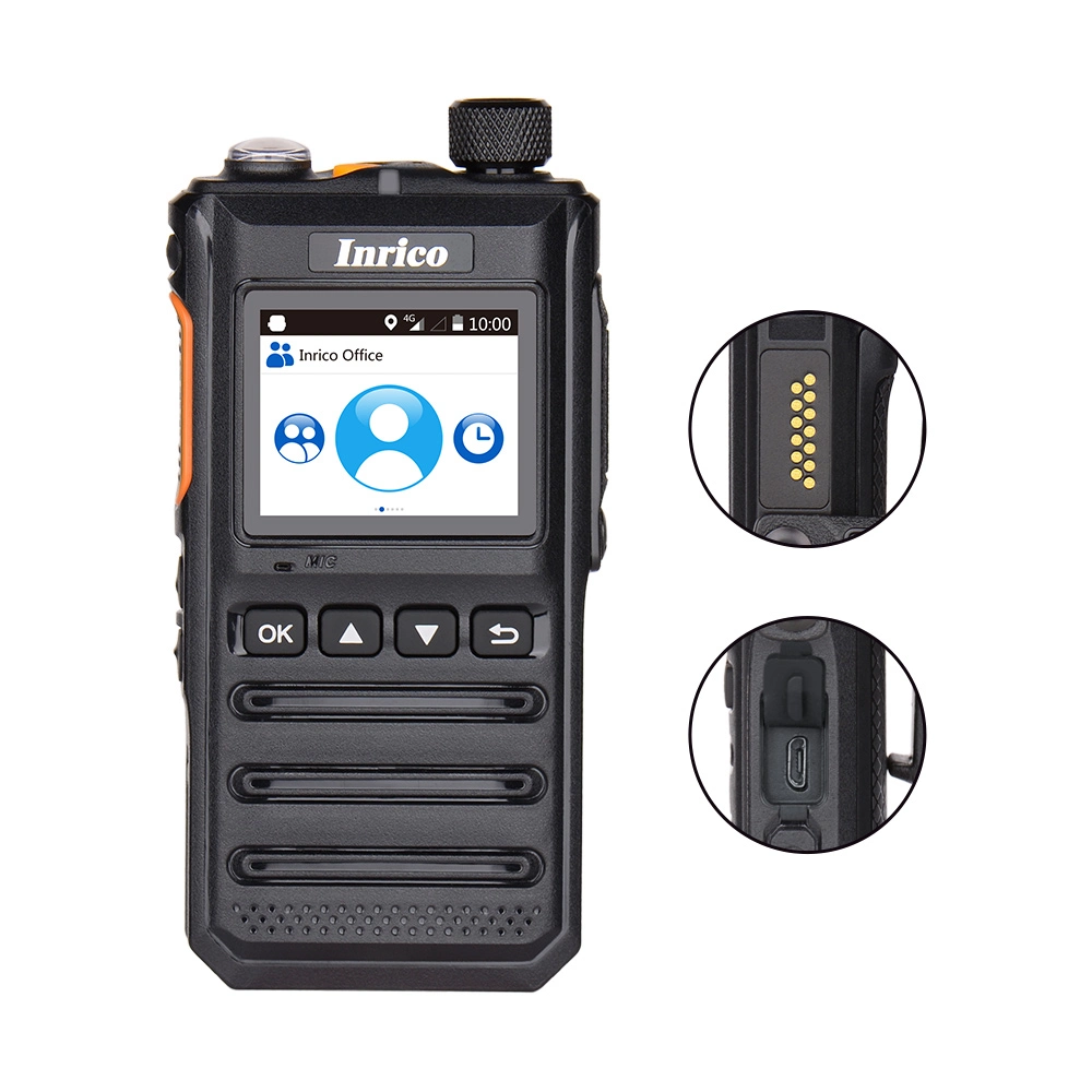 Inrico T640A 4G Lte Android Walkie Talkie Ptt IP GPS Two Way Radio 500 Miles Walkie Talkie Flashlight Display Screen