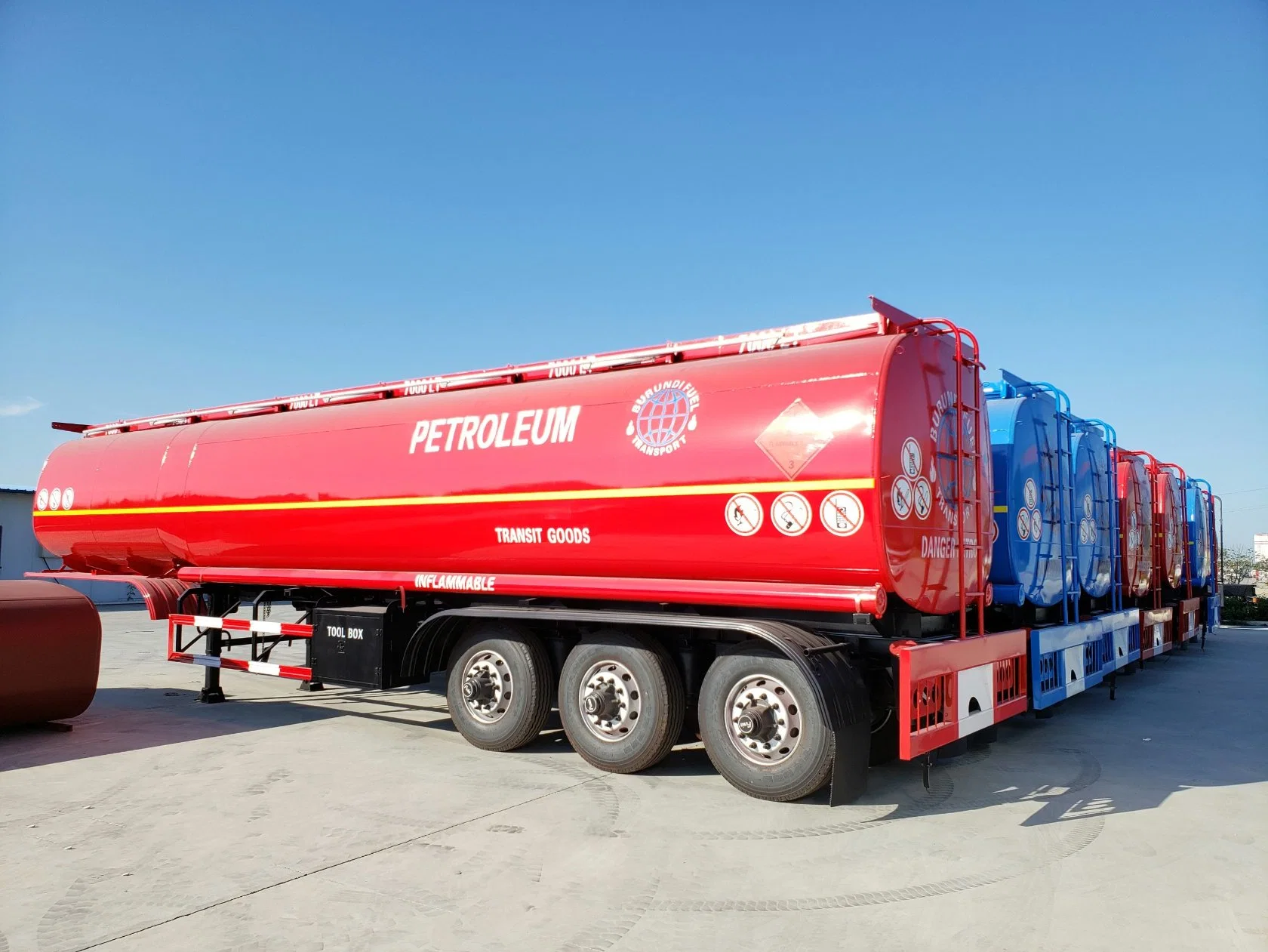 3 Axles 48000 Liters Oil Diesel Fuel Transport Used Fuel Tank Trailer