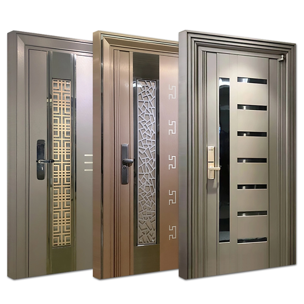 with Opening Window Brass Glass Folding Brass PVC Prices Exterior Security Steel / Aluminum / Metal Door