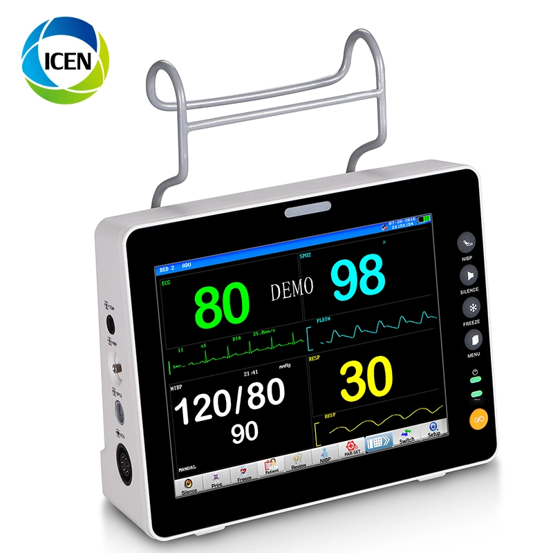 In-C004-1 CE-Zulassung 8-Zoll-Farbbildschirm Multi-Parameter-Diagnose entscheidend Signs Monitor EKG Patientenmonitor