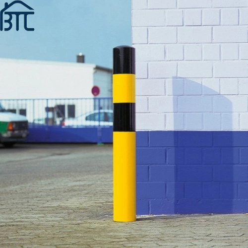 Yellow Powder Coat Steel Pipe Safety Bollard.