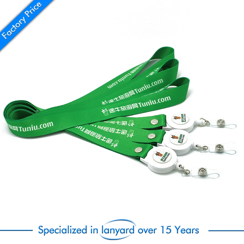 Custom Wholesale/Supplier Printed Polyester Woven Nylon Tubular Card Holder Keychain Dye Sublimation Heat Transfer Printing Neck Strap Ribbon Lanyard with Badge Reel