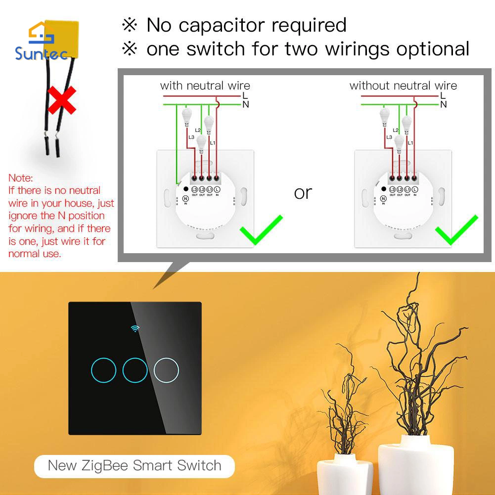 Interruptor eléctrico de la pared Tuya hogar inteligente WiFi el tacto de la luz del interruptor de control remoto