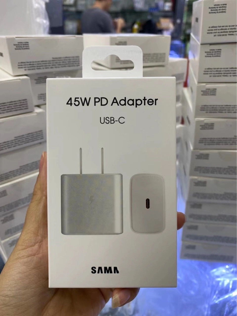 USB-C Pd 45W Us Travel Wall Portable Charge Fast Adapter Mobile Charger for S22 Note20