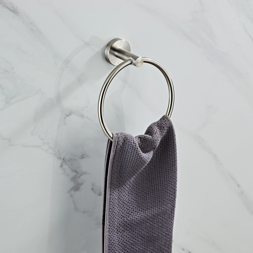 Metal Stainless Shower Bathtub Chrome Handle Bathroom Accessories Set Towel Ring