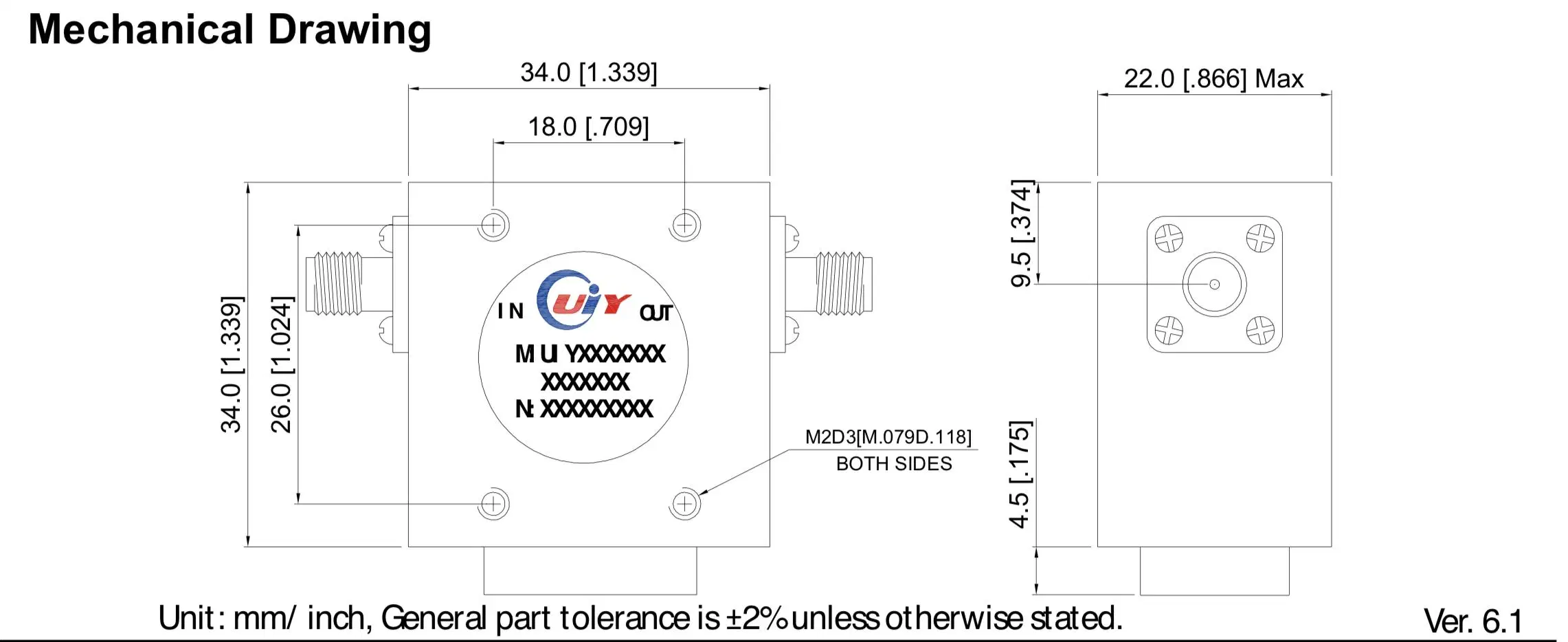 0,7~2GHz L Band 200W N Hochleistungs-HF-Isolator mit Steckverbinder