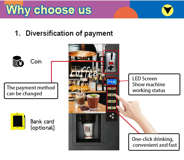 GS Automatic High Quality Coffee Maker 3 Different Kinds Automatic Coin Operated Mini Instant Powder Tea Milk Coffee Vending Machine Factory