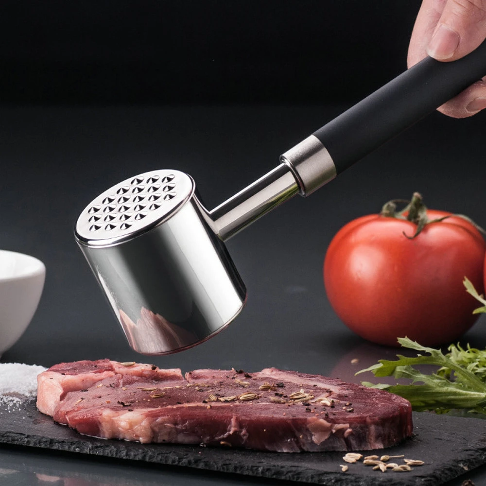 Meat Hammer Meat Tenderizer Mallet Tool, Stainless Steel Loose Meat Hammer Kitchen Tool for Chicken, Beef and Pork Esg10128