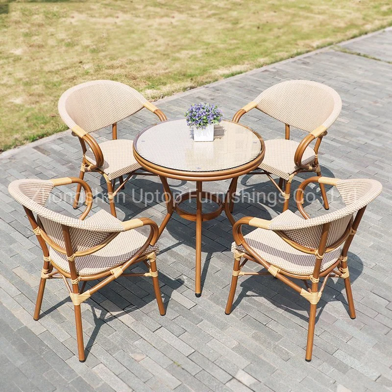 Rattan Indoor and Outdoor Bamboo Style Dining Table and Chair