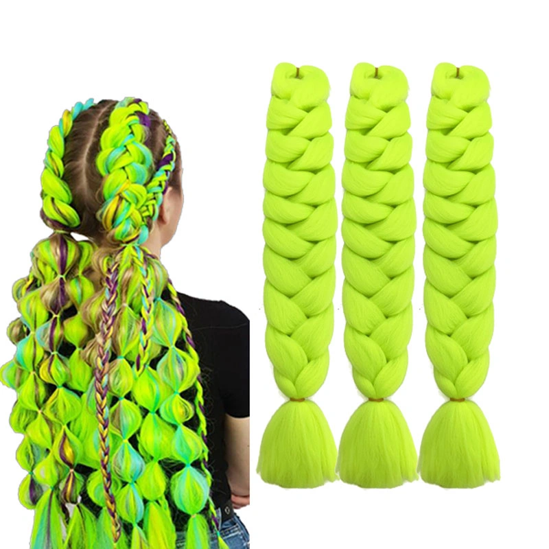 Kbeth Luxury for Braiding Ombre Two Three Four Tone Color Lilac Olive Green Bubblegum 24inch 60cm Synthetic Jumbo Braid Extension in Stock