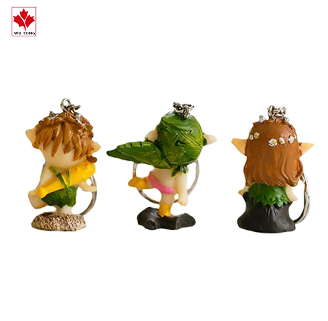 Vívida Figurine Crafts Resin Garden Fairy Figurine Keychain Promocional presentes