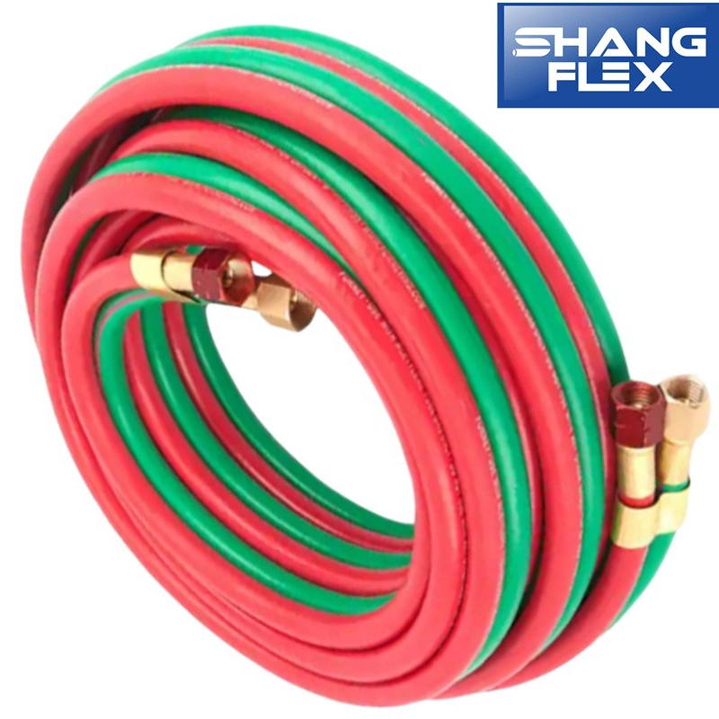 ID1/4inch - 1/2inch Industrial Red+Black PVC Rubber Oxygen & Acetylene Twin Welding Hose