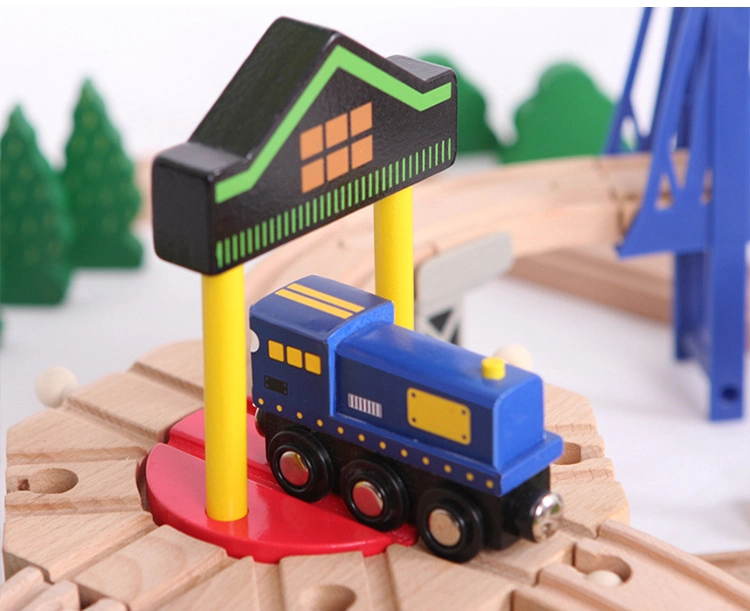 Wooden Trains Track Toy Set Magical Wooden Train Rail Set