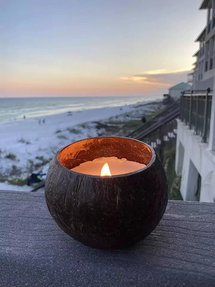 Scented Soy Coconut Shell Candles Wood Wick Scented Candles