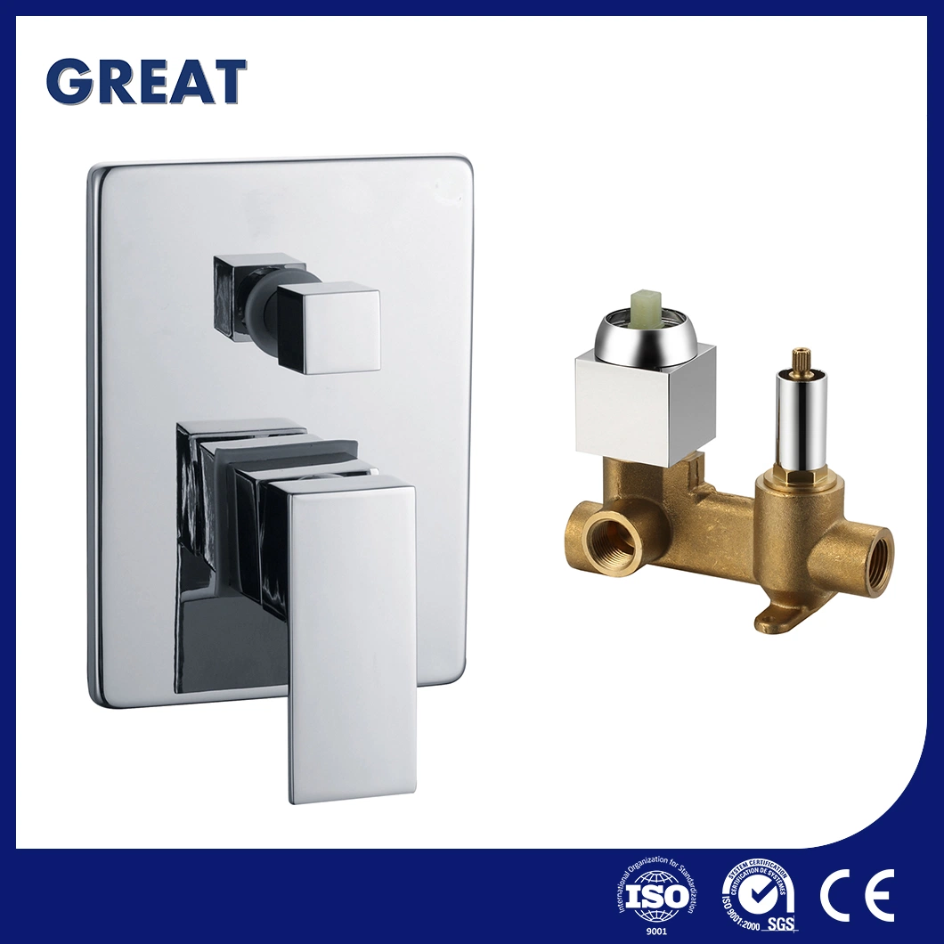 Great Concealed Bathroom Shower Hot Cold Mixer Manufacturing Square Concealed Shower Faucet China Gl5025A501 Dual Control Concealed Shower Mixer