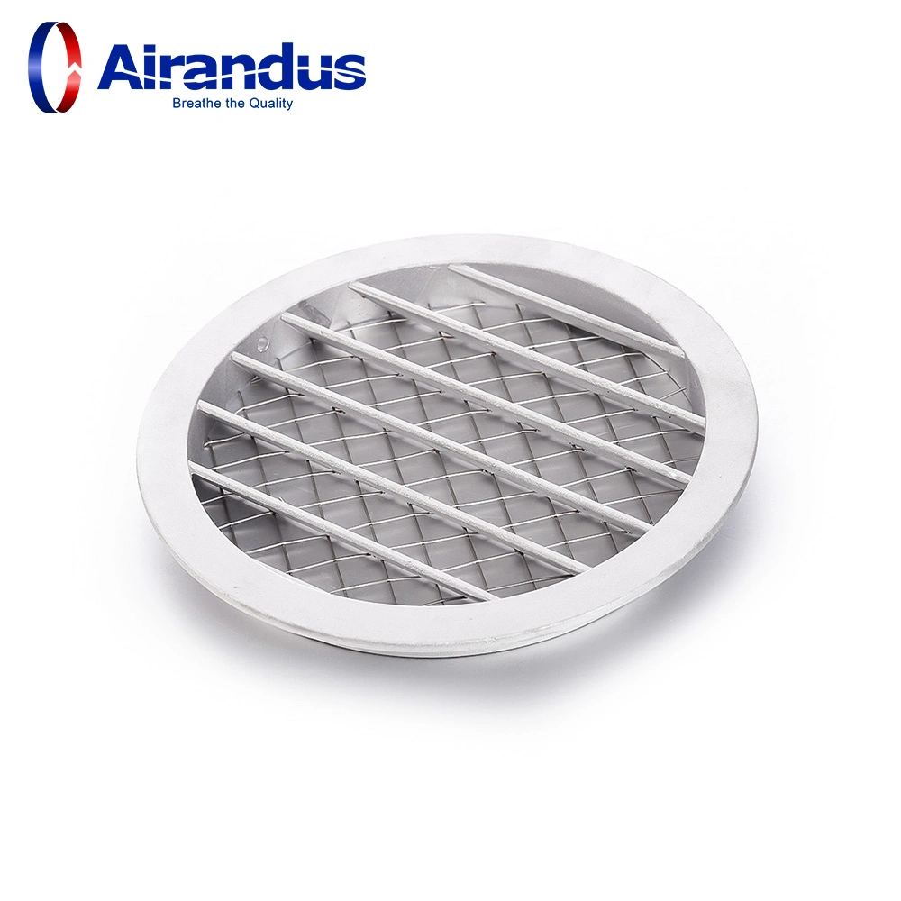 Prix usine aluminium extérieur rond moulé volet d'aération pour Grilles d'air de conduit HVAC grilles de plafond avec maillage en acier