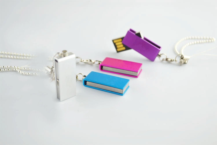 Necklace Style Print Flower Metal Colorful USB Flash Drive (USB-MT514)