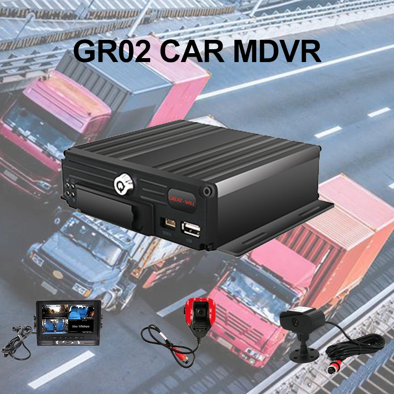 Grabación en línea en tiempo real grabador de vídeo HD Monitor de vehículo MDVR Kit 4CH Caja negra para coche con Adas DMS 720p 4G Dispositivo de seguimiento GPS DVR móvil