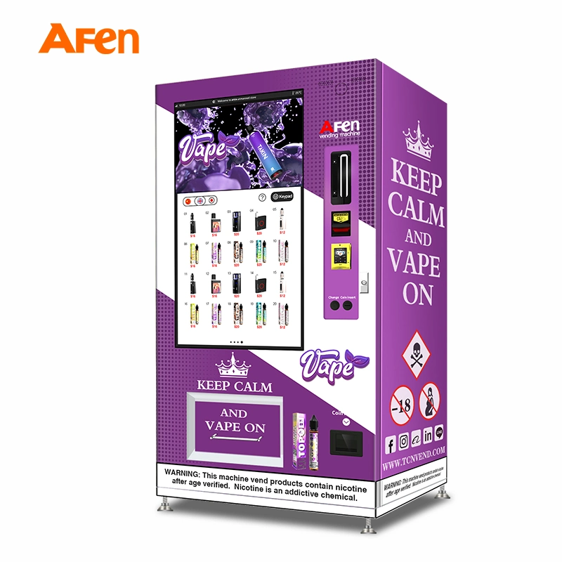 Afen New Multi Language Wine Vape Vending Machine Large Touch Screen Age Recognition Vending Machine with Elevator