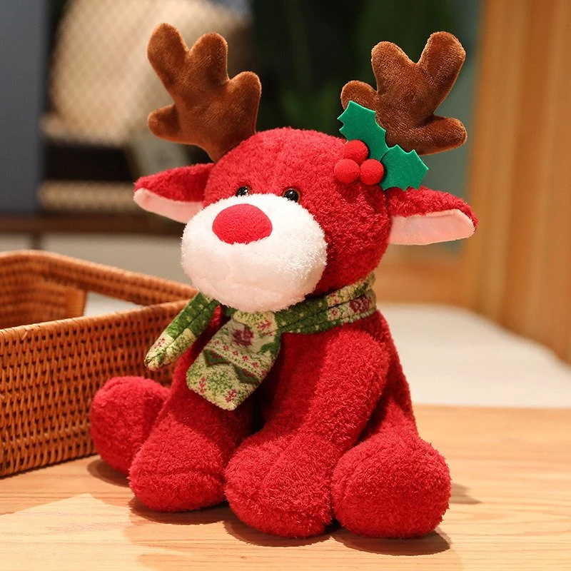 Plush Toy Cute Stuffed Animals Soft PP Cotton Pilling Cartoon Christmas Elk Doll Plush Toys