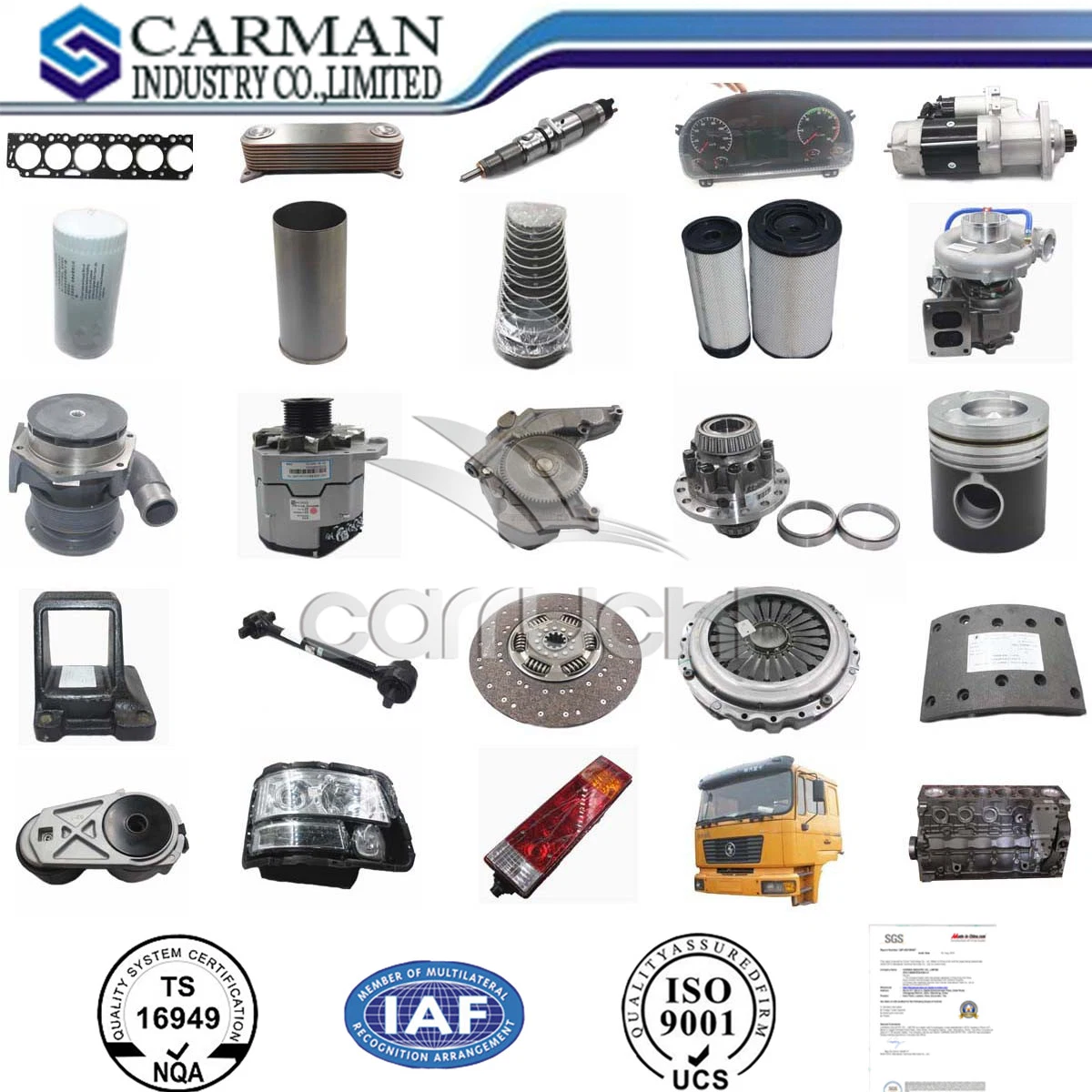 Shacman Sinotruck HOWO FAW Foton Dongfeng Truck Spare Parts Cunmmins Weichai Deuzt Engine Spare Parts
