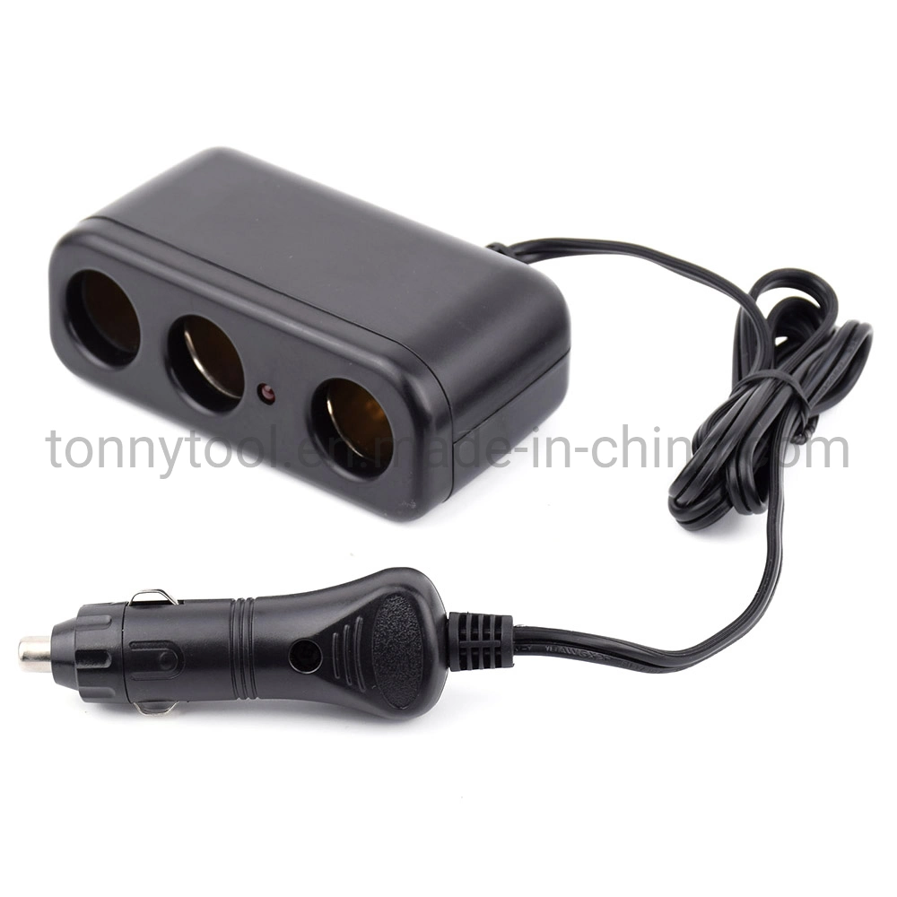 3-Socket Car Charger Adapter DC 12V/24V Outlet Multi-Functions Car Splitter