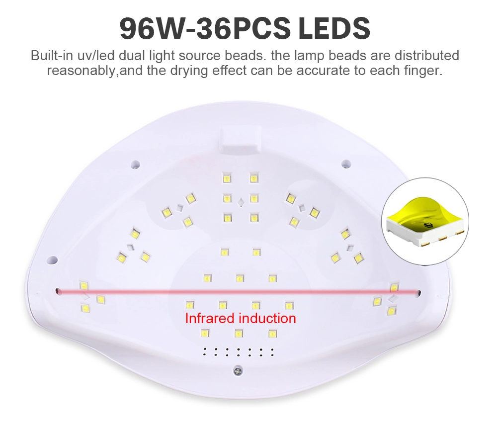 H5 Lâmpada LED Plus 96W para secador de unhas 36LEDs lâmpada unha UV de alta potência com as duas mãos para manicuros e ferramentas de pregos da Máquina