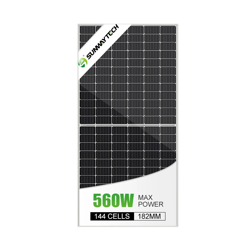 Módulos Fotovoltaicos Metade Cortar 9BB 560W 550W 540W 530W Preto Mono Perc 550 Watt 500watt Painel Solar para o Teto com marcação CE