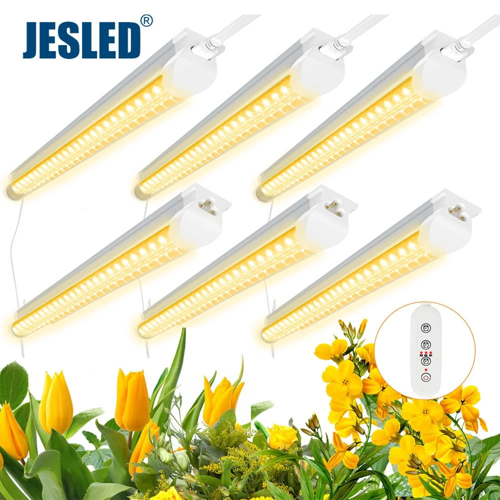 Jesled Dimmable LED Grow Lighting T8 Linkable Plant Grow Light for Greenhouse Hydroponic Growing Systems