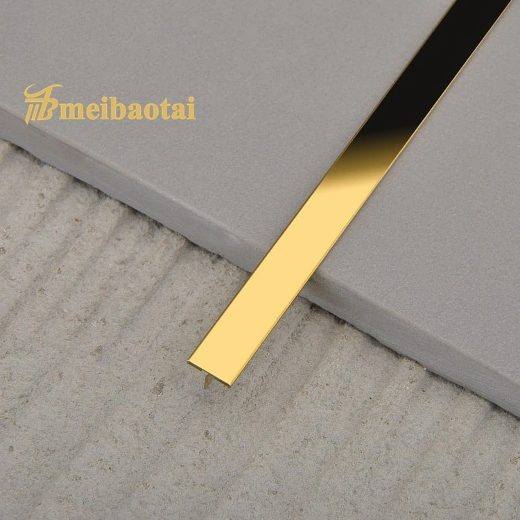 Gold Mirror Stainless Steel Tile Trim Decoration T Shape