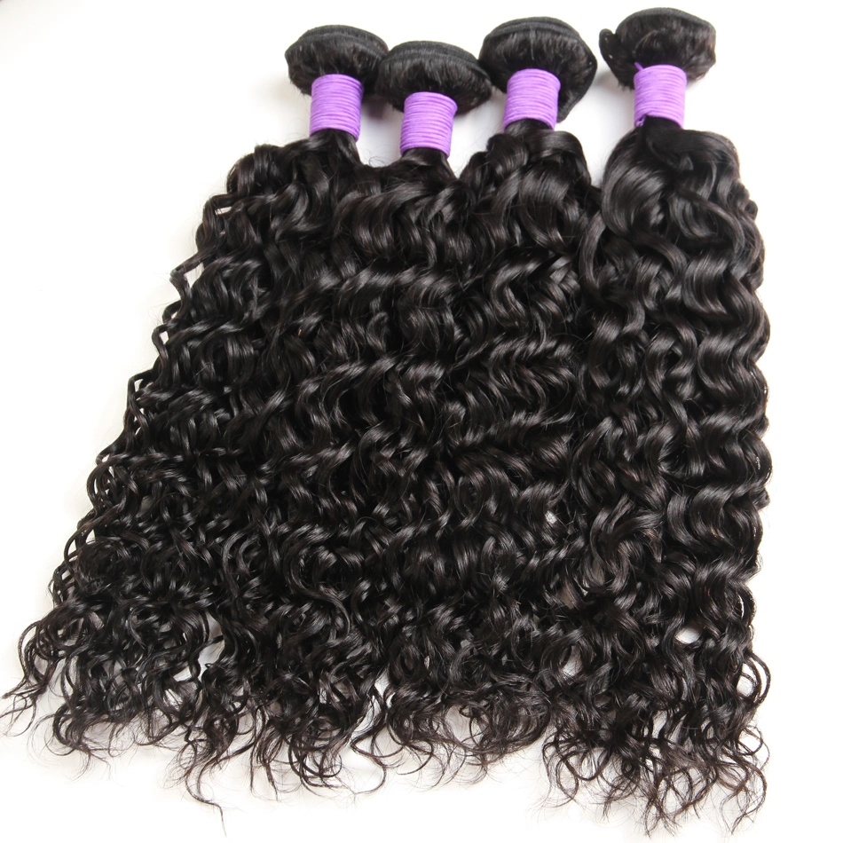 Human Hair Water Wave Brazilian Hair Weave Bundles 4PCS 100% Human Hair Weaves Natural Color Remy Hair 8-30inch Free Shipping