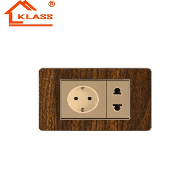 Klass Latin American Acrylic Woodgrain Switch - Energy-Efficient Wall Switch for Colombia and Venezuela