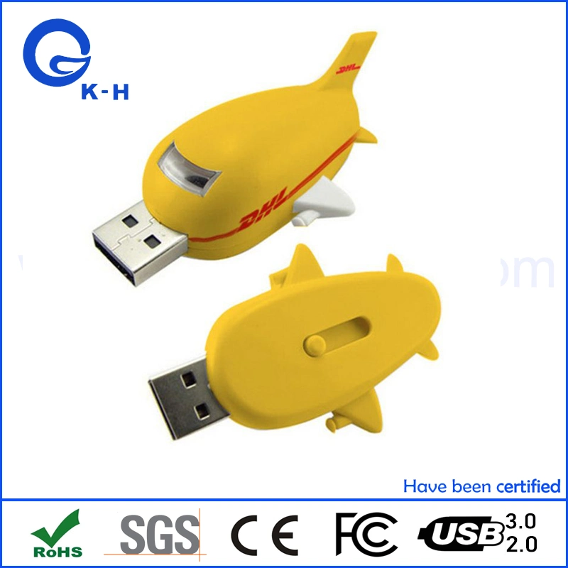 Avión plástico USB Flash 2,0 memoria Pen Drive para el transporte Regalo de la compañía