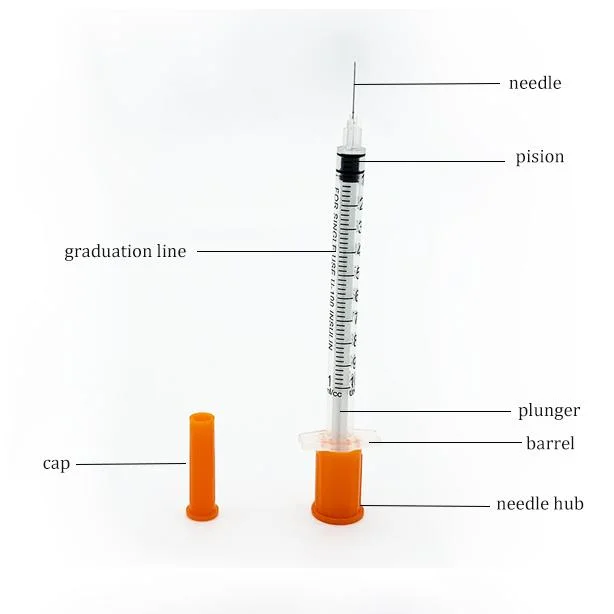 Disposable Medical Insulin Syringe in Different Size U100 U50 U40 U30