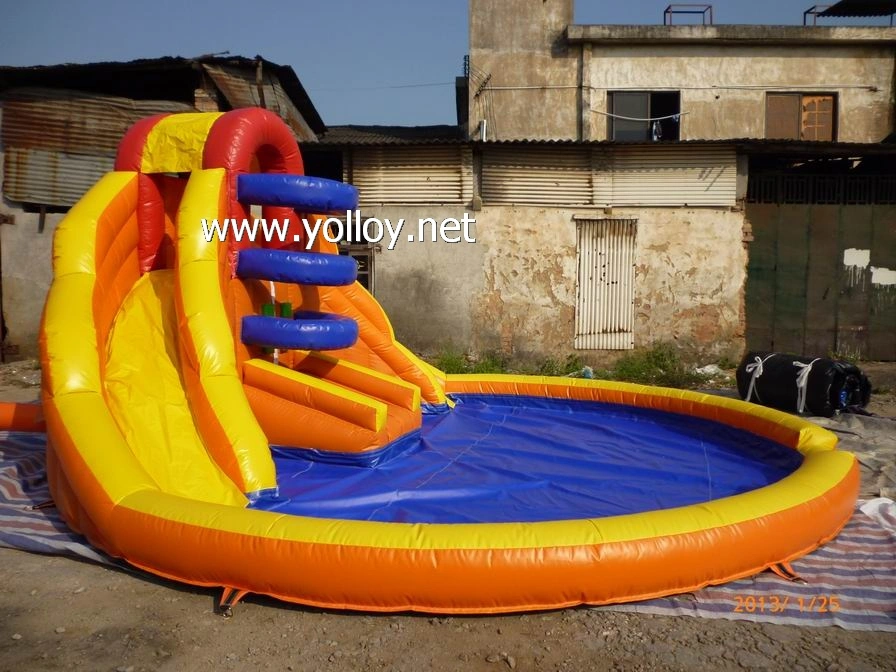 Inflatable Pool Double Lane Water Slide for Commercial Use