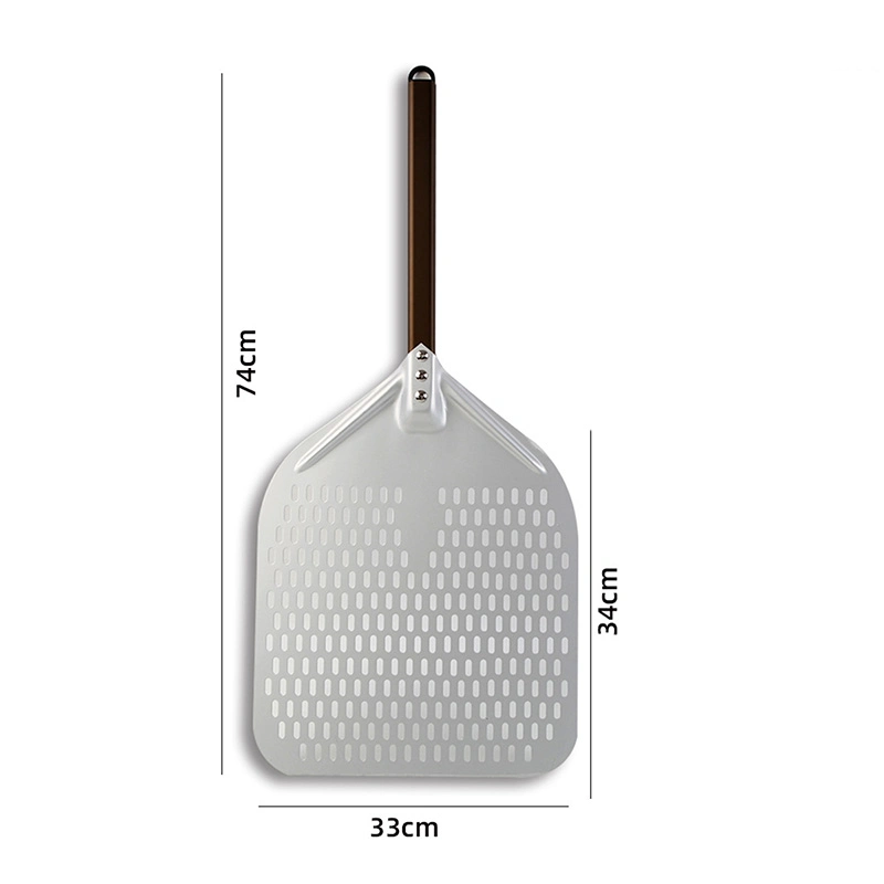 66cm Aluminum Wooden Handle Pizza Peel Bakers Paddle Shovel Kitchen Tools