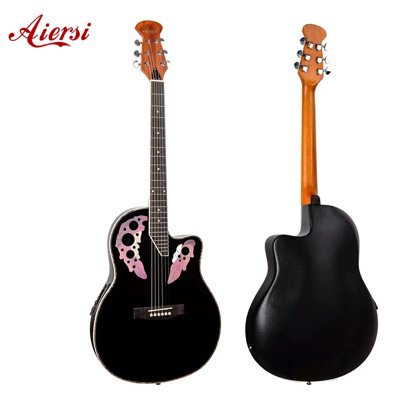 Custom Brand Aiersi Ovation Guitarra acústica Eléctrica Folk con recogida