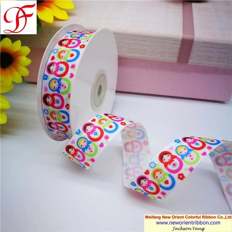 China Factoty Satin/Grosgrain Ribbon with Hot Transfer Printing for Gifts/Wedding/Wrapping/Party Decoration/Christmas/Packing/Garment/Bow