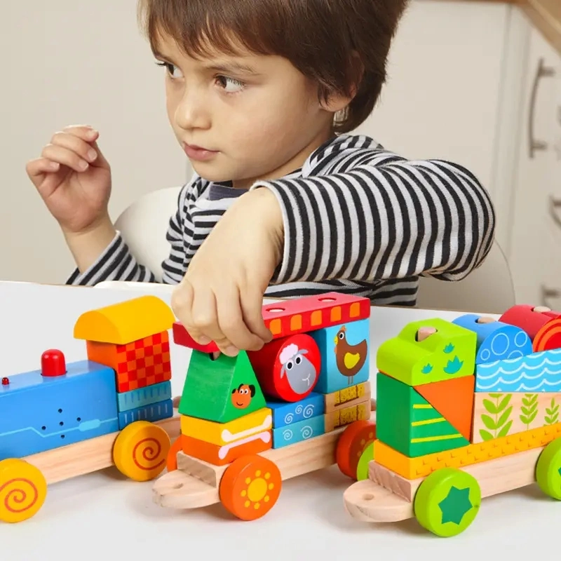 2023 New Kids Wooden Noah ′ S Ark Toys Children Education Brinquedos Jogos de correspondência de formas animais engraçadas