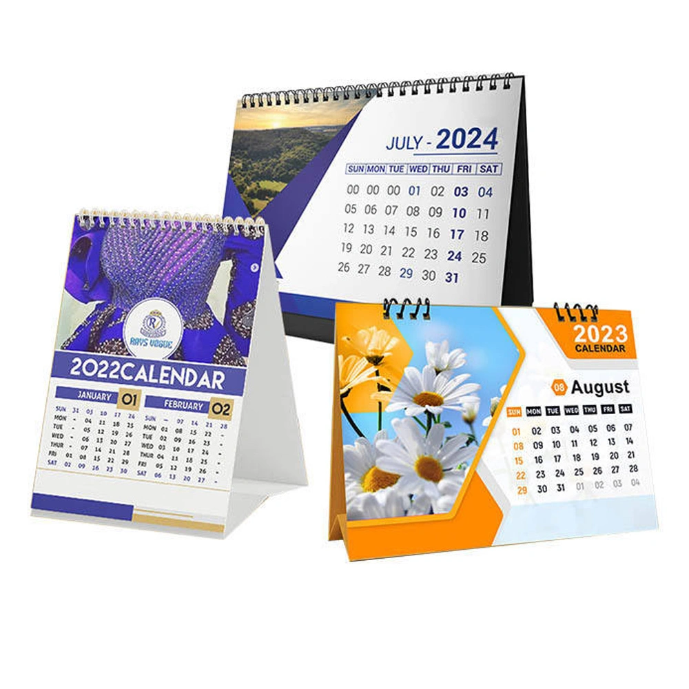 Promoção Custom Photo Frame Calendar Printing Office Stitch Spiral Binding Calendário de parede mensal diário