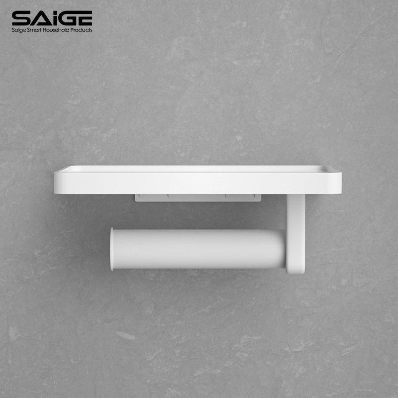 Saige High quality/High cost performance ABS Plastic Wall Mounted Toilet Paper Holder with Phone Shelf