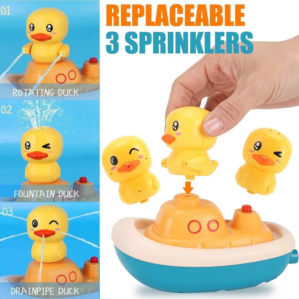 Multifunktions-Elektrische Ente Spielzeug Duschkopf Baby Baden Badezimmer Spielzeug Spray Wasser Bad Sprinkler Spielzeug mit Wasserpumpe Bad Dusche Sprinkler für Kleinkinder Kinder