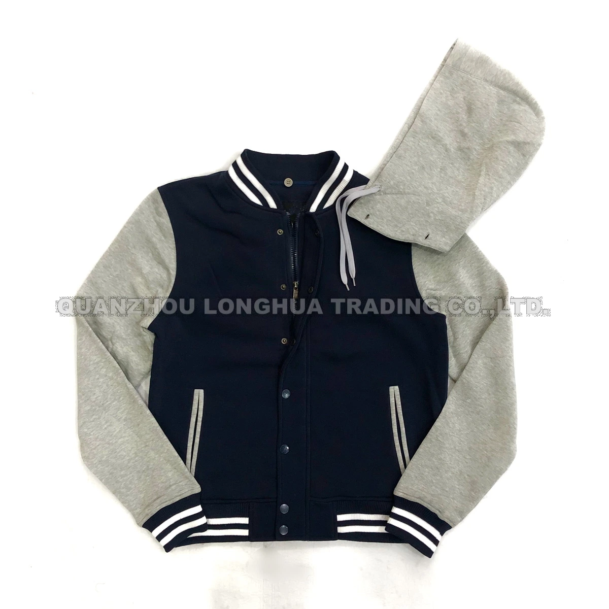 Men Boy Jacket Knitwear Polyester Fleec Removable Hoody Clothing Sport Apparel