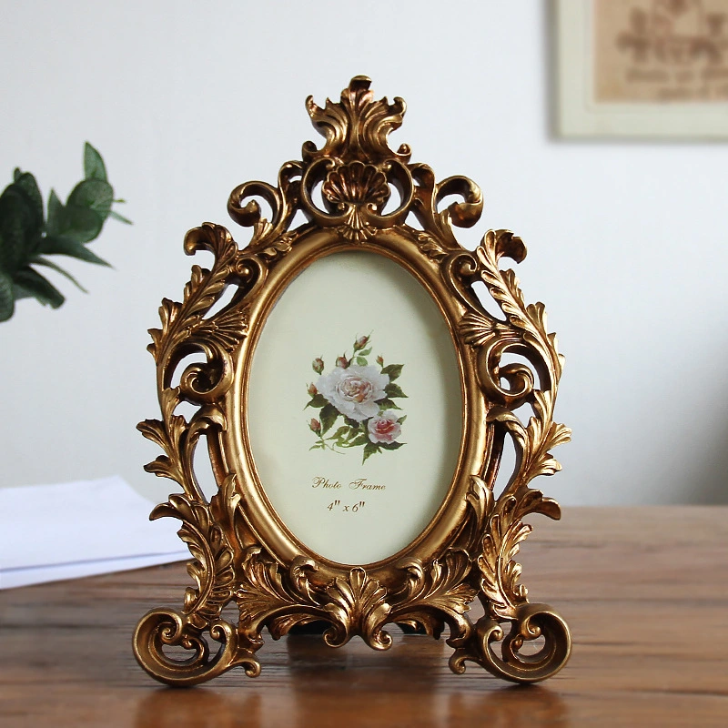 Rosa Rosa Oval Flores Home Photo Frame Picture