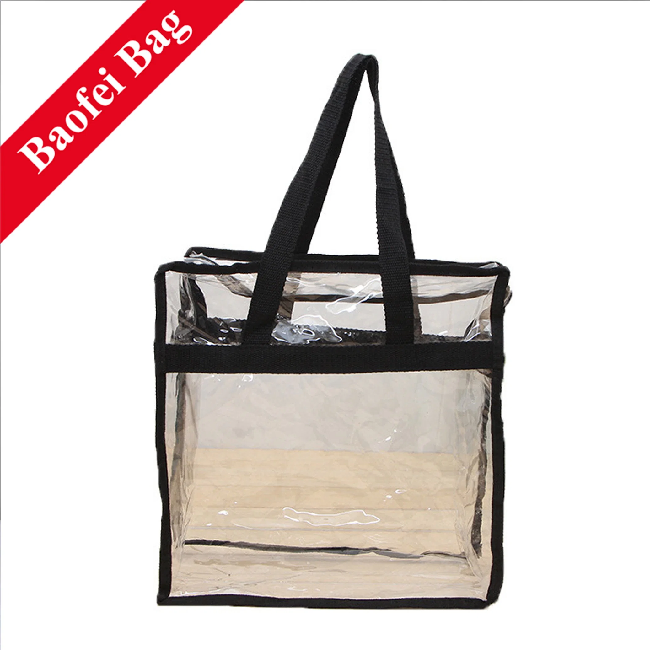 Custom Logo Printing PVC Transparent Tote Clear Shopping Bags