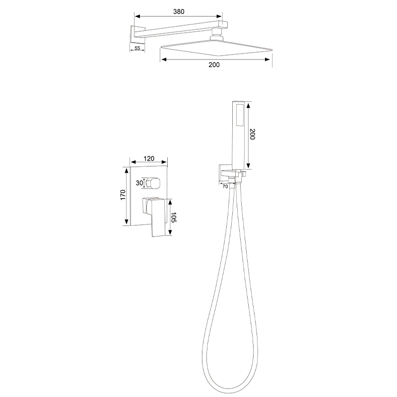 Thermostatic Bathroom Removable Ceramic Bitamin Filter Shower Set