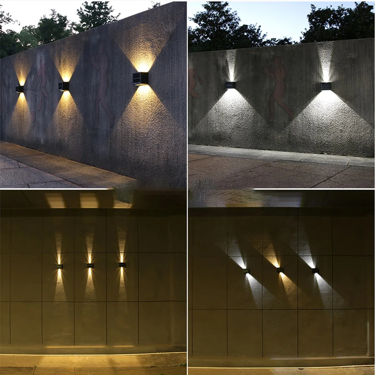 Instalação fácil Aluminium Square Interior acima das luzes Nórdicas Atacado Preço Solar Wall Lights Jardim exterior