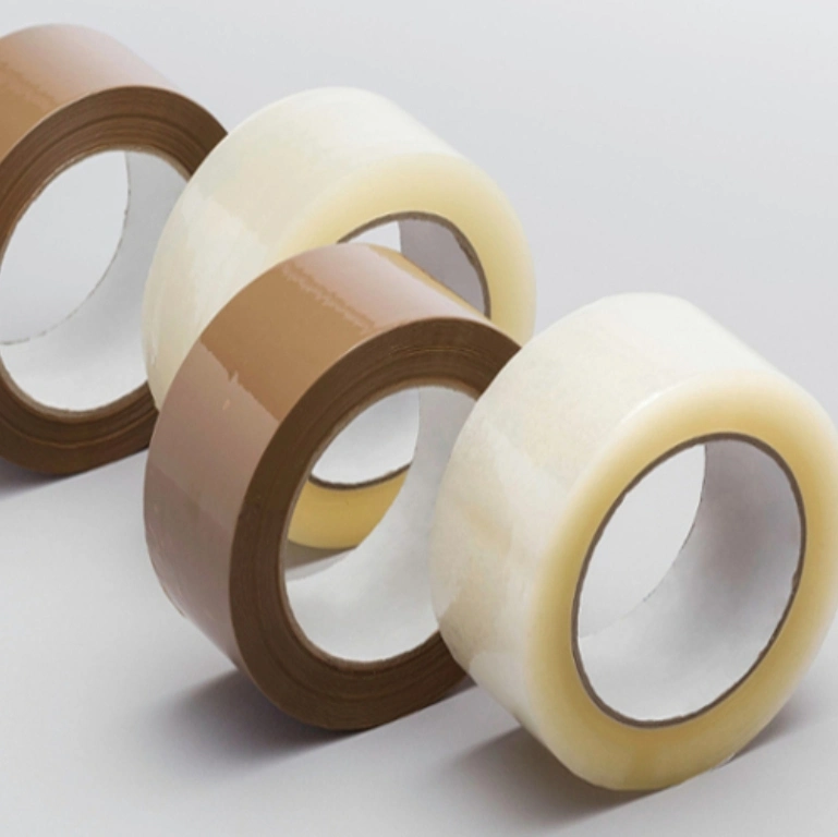 New Clear Brown Acrylic Adhesive Low No Noise Printed Cello Tape Packaging Carton Sealing Tape