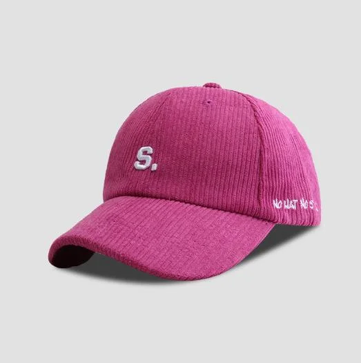 Custom Promotion Popular Corduroy Embroidery Fashion Sports Golf Baseball Hat Cap with Patch